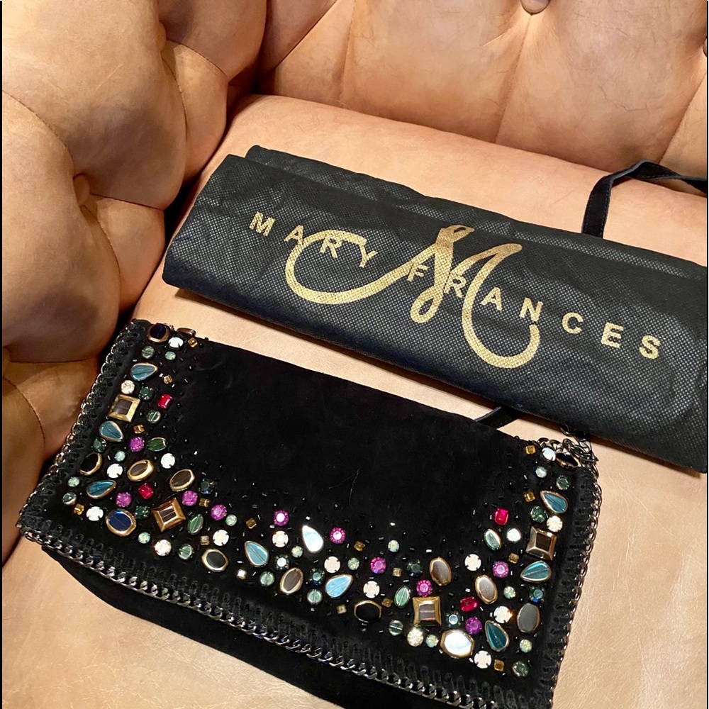 Mary Frances black Velvet crossbody
